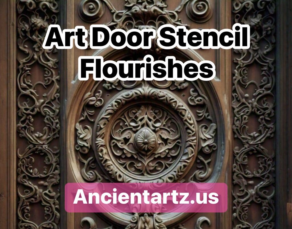 art door stencil flourishes