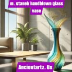 m. stanek handblown glass vase